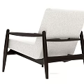 Modern Accent Chair With Wooden Armrests Upholstered Seat And Stable Frame Design