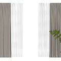 Double Layer Curtains with Dark Outer and White Sheer Inner in Elegant Indoor Setting 3d model