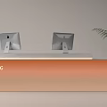 Reception Desk Company Front Desk Bar Lobby Service Desk Apple Desktop Computer 3d model