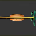 Colorful Flower Shaped Commercial Equipment Swing With Yellow Stem Green Petals And Orange Seat