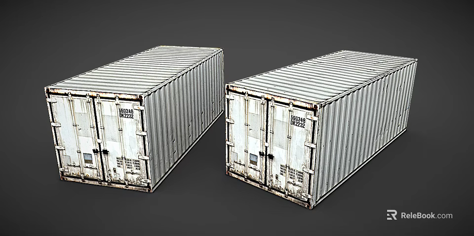 Durable Metal Industrial Shipping Storage Containers For Logistics Cargo Transport 3d model 