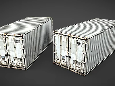 Durable Metal Industrial Shipping Storage Containers For Logistics Cargo Transport 3d model