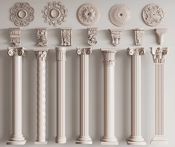 Jane's Roman Column Carved 3d model