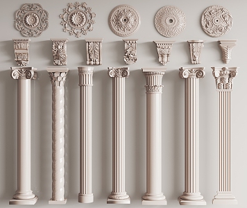 Jane's Roman Column Carved 3d model