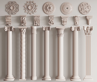 Jane's Roman Column Carved 3d model