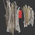 Natural Wood Logs And Stone Pieces Stacked For Rustic Decoration