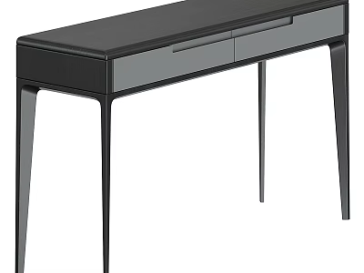 Modern Dressing Table with Slim Black Legs Two Drawers and Minimalist Design 3d model