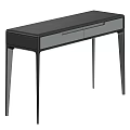 Modern Dressing Table with Slim Black Legs Two Drawers and Minimalist Design