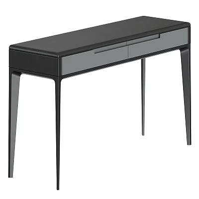 Modern Dressing Table with Slim Black Legs Two Drawers and Minimalist Design 3d model