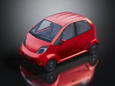 Red Small Car With Sleek Exterior Design And Compact Body Structure 3d model