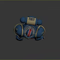 Blue And Gold Armored Warrior With Staff And Red White Blue Helmet