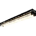 Industrial Style Long Ceiling Light With Black Metal Frame And Illuminated Tube