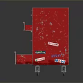 Sturdy Red Vintage Tool Cabinet With Multiple Drawers And Rolling Wheels
