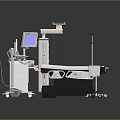 Advanced Medical Examination Table With Mobile Cart Digital Monitors And Equipment Stand