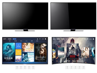 Smart TV Displaying Streaming Movie Posters And Entertainment Content On Screen 3d model