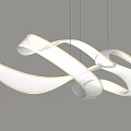 Modern White Wireframe Chandelier With Intertwined Curved Lines For Contemporary Interior Design