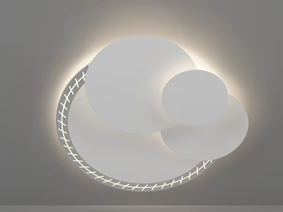 Modern Minimalist Ceiling Light With Multiple Round Shapes And Soft Lighting Effect 3d model