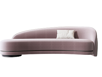 modern chaise longue curved sofa 3d model