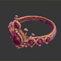 High Quality Gold Plated Hardware Tool Adorned With Red Gemstones And Diamonds