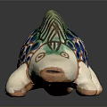 Colorful Ceramic Fish Figurine With Blue Green Spots For Home Decoration