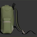 Contemporary Green Backpack With Leather Finish Side Zipper Pockets And Adjustable Straps