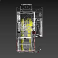 Industrial Automated Machining Center With Control Panel And White Red Design