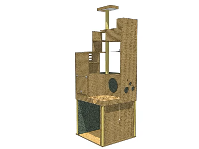 Wooden Multi Layer Storage Cabinet With Shelves And Compartments For Home Organization 3d model