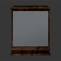 Classic Wooden Side Table With Square Top Glass Panels And Wooden Base