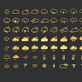 weather icon weather symbol weather element 3d model