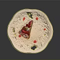 Delicious Strawberry Tart With Whipped Cream Fresh Strawberries And Red Sauce Drizzle On White Plate