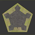 Medieval Stone Fortress Structure With Detailed Hexagonal Layout And Grass Surroundings