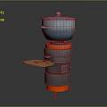 Household Multi Layered Stove With Blue Pot Lid And Wooden Tray