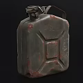 Rusty 5 Liter Metal Jerry Can With Weathered Surface And Handle 3d model