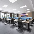 modern classroom school geography classroom student computer room 3d model