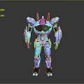 Blue Mechanical Robot Character With Futuristic Metallic Structure And 3D Model Design