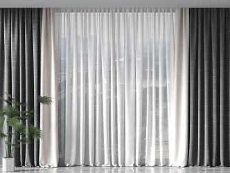 curtain gauze curtain 3d model