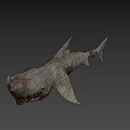Mythical Fierce Shark With Sharp Teeth And Menacing Grayish White Appearance