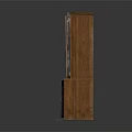 Two Wooden Storage Cabinets With Glass Doors Drawers And Damaged Structure