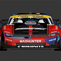 Red White Blue Race Car With Number 88 SWISSMOTE Livery And Rear Wing