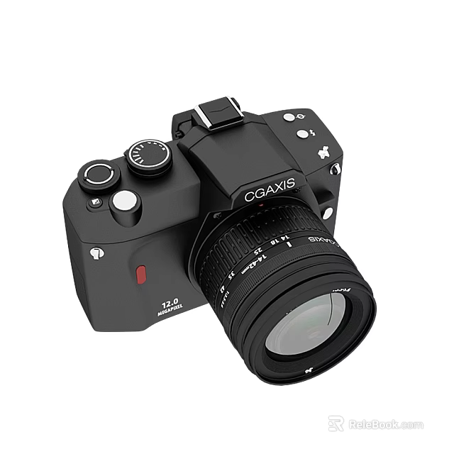 COAXIS Stylish Black Digital Camera With Lens Control Dials And Functional Buttons 3d model 
