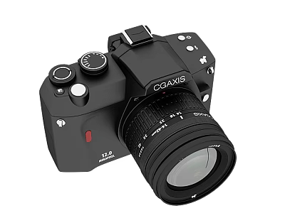 COAXIS Stylish Black Digital Camera With Lens Control Dials And Functional Buttons 3d model