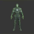High Tech Iron Man Armor 3D Render With Blue Glowing Details And Metallic Design