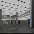 Spacious Government Service Hall Interior Featuring Columns Service Windows And Bright Lighting
