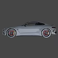Mercedes Silver Sports Car With Open Hood Black Wheels And Yellow Brake Calipers