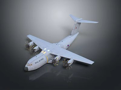 Modern Gray Fighter Jet With Four Engines and Sharp Wings Flying in Sky 3d model