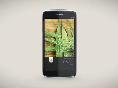Huawei Smartphone With Screen Displaying Green Grass Leaves And Dew Drops At 0631 3d model