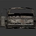 Abandoned Car Body With Rusty Exterior Worn Out Paint And Damaged Windows