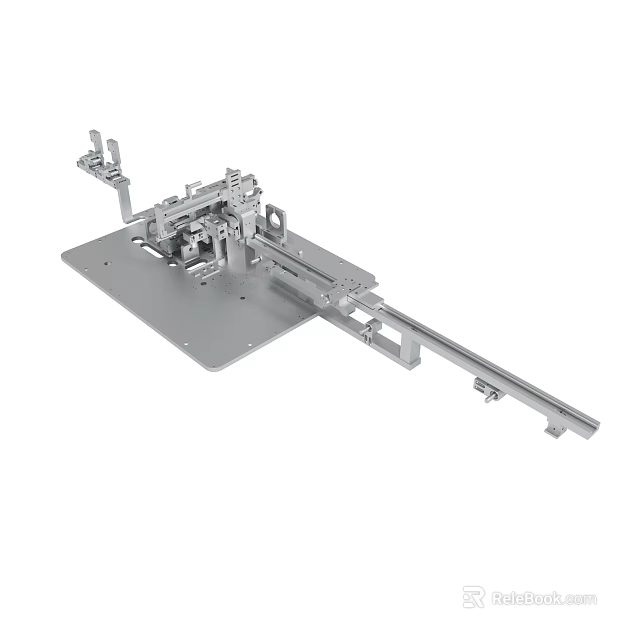 Industrial Metal Mechanical Structure Featuring Sliding Rail And Precision Components 3d model