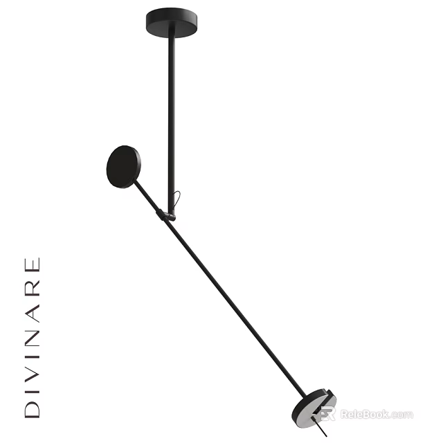 Modern Minimalist Ceiling Light With Sleek Black Design For Home Interior 3d model 