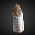Stylish Brown Collar Polo Shirt With White Body And Black Stripes